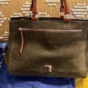 DOONEY AND BOURKE OLIVE GREEN SUEDE BAG